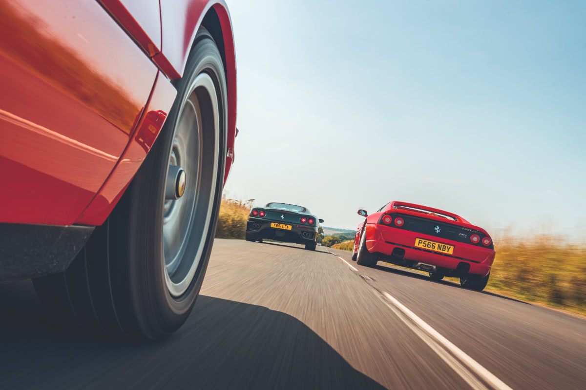 何年経ってもF355マジックは健在だ。3台の「スモール・フェラーリ」を