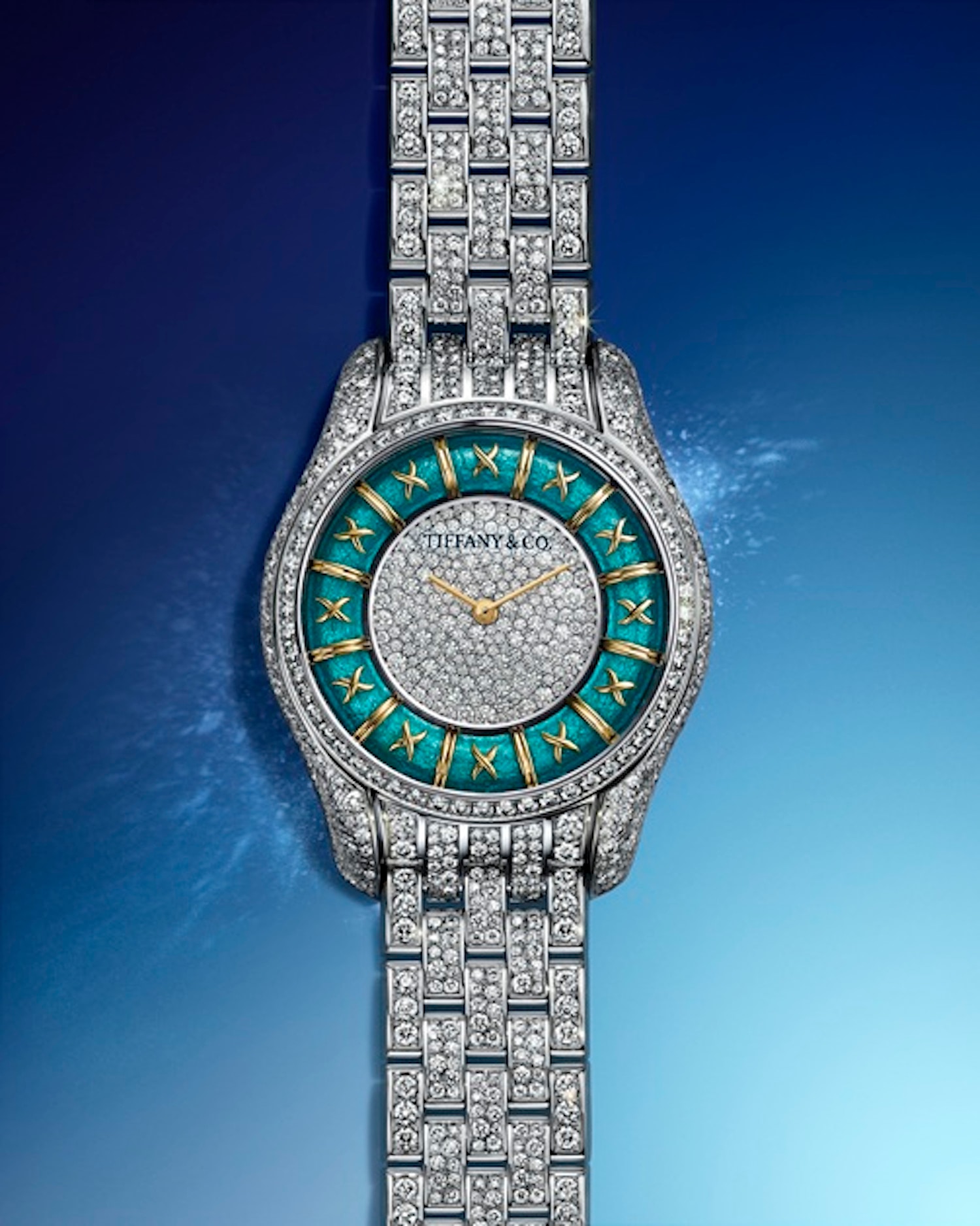 Tiffany & CoTコレクションブルーエナメルダイヤオープンバングル高級感 ティファニーのアイコニックなパイヨン エナメル バングルを再解釈